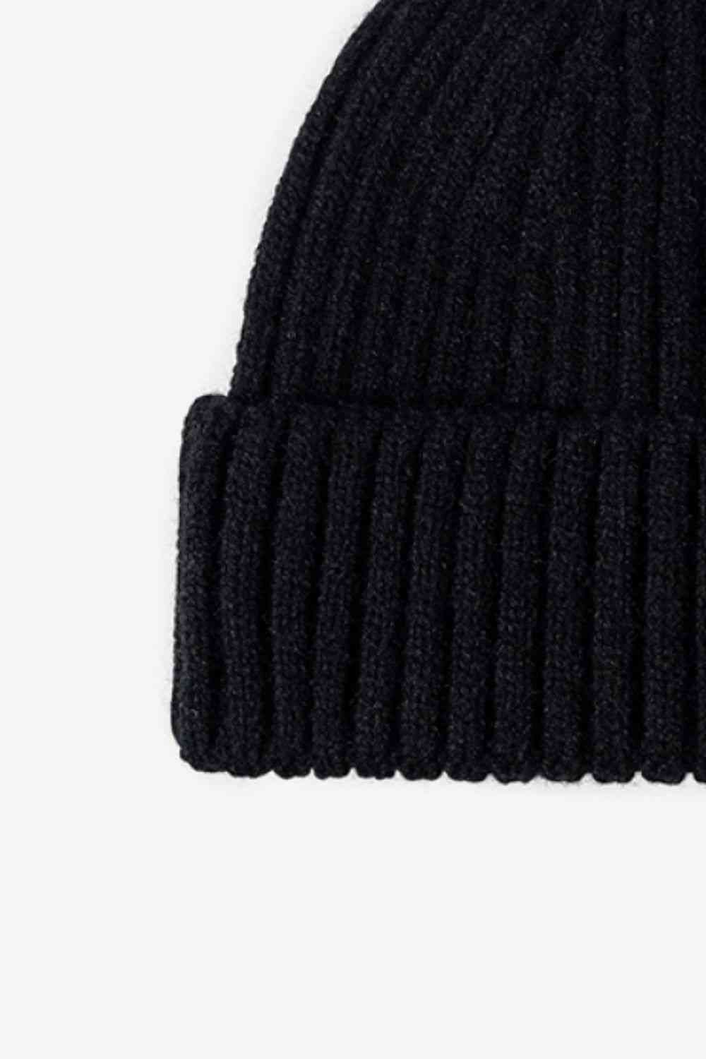 Rib-Knit Cuff Beanie - TRENDMELO