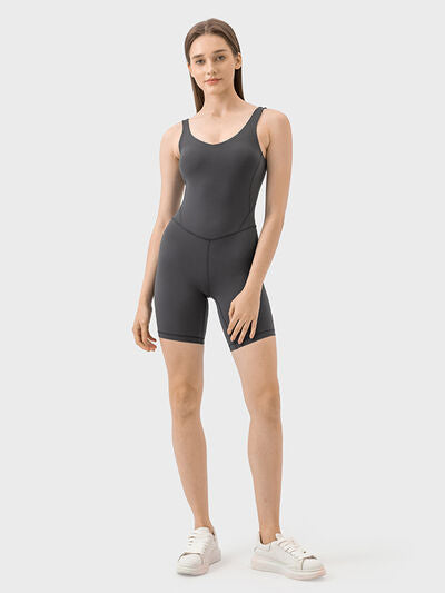 Wide Strap Active Romper - TRENDMELO