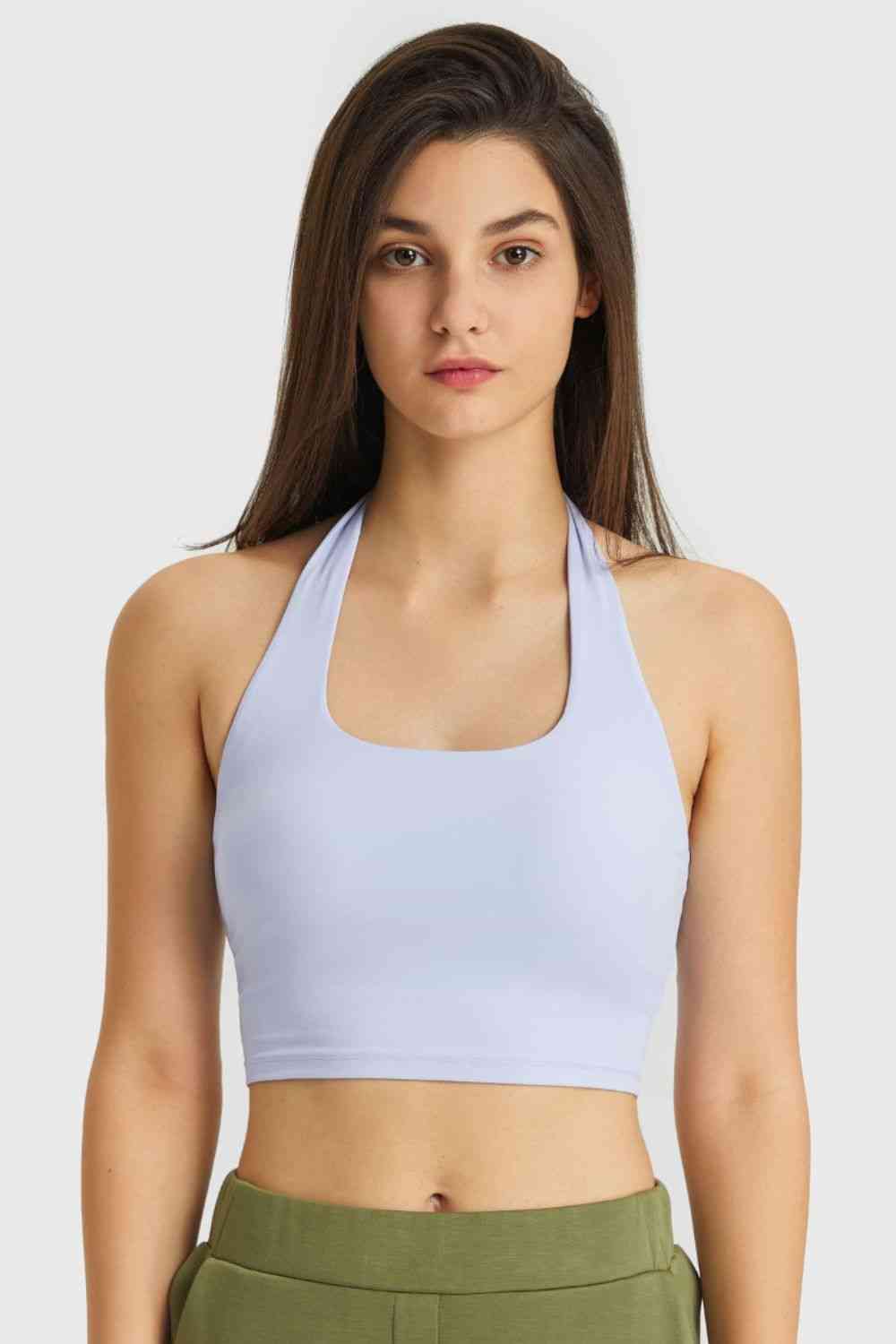 Breathable Halter Neck Sports Bra - TRENDMELO