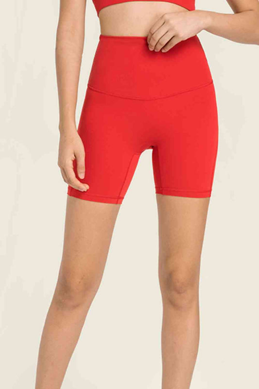 Seamless High-Rise Wide Waistband Biker Shorts - TRENDMELO