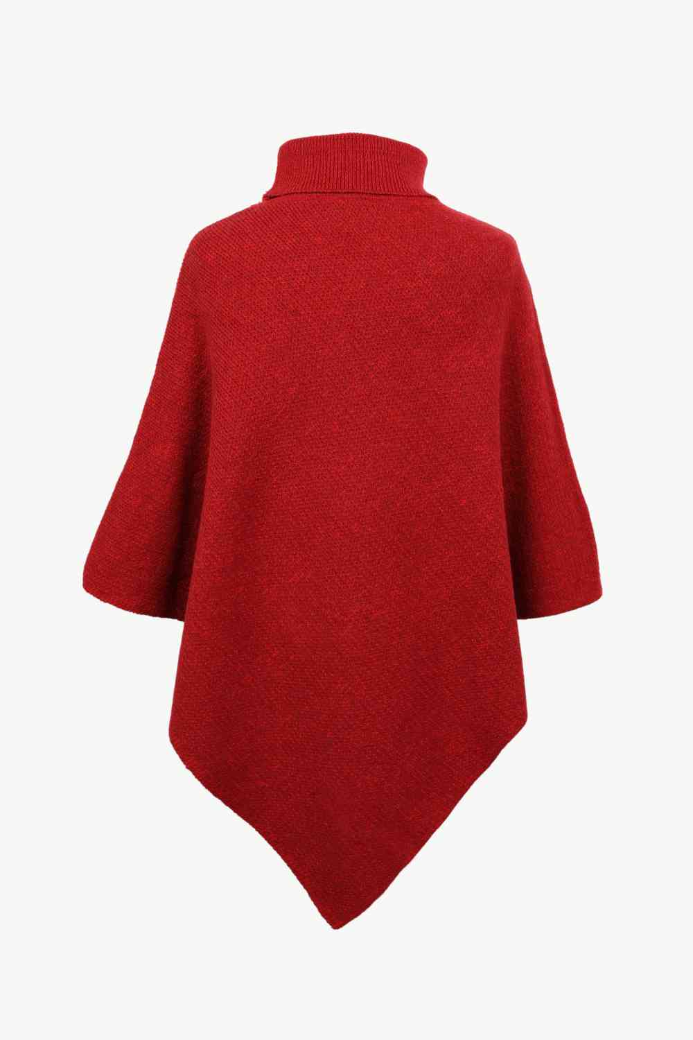 Turtleneck Buttoned Poncho - TRENDMELO