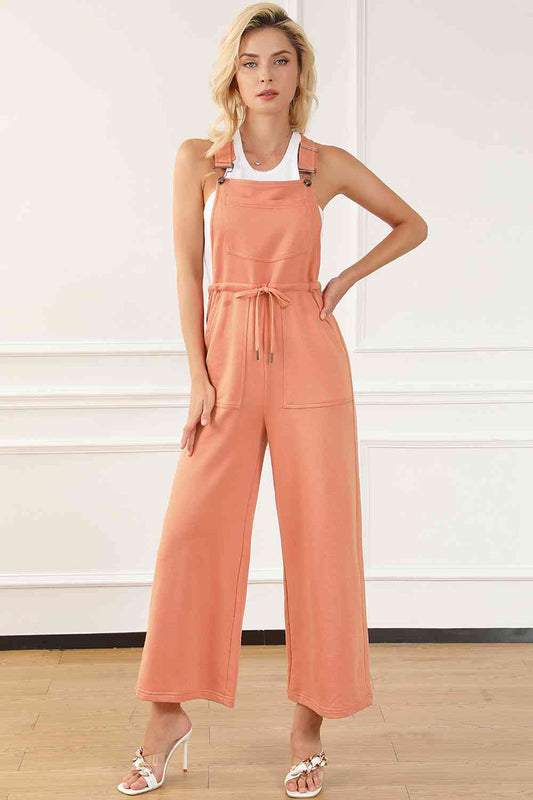 Drawstring Overalls with Pockets - TRENDMELO