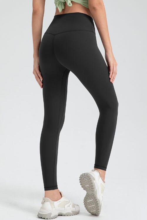 Wide Waistband Slim Fit Active Leggings - TRENDMELO