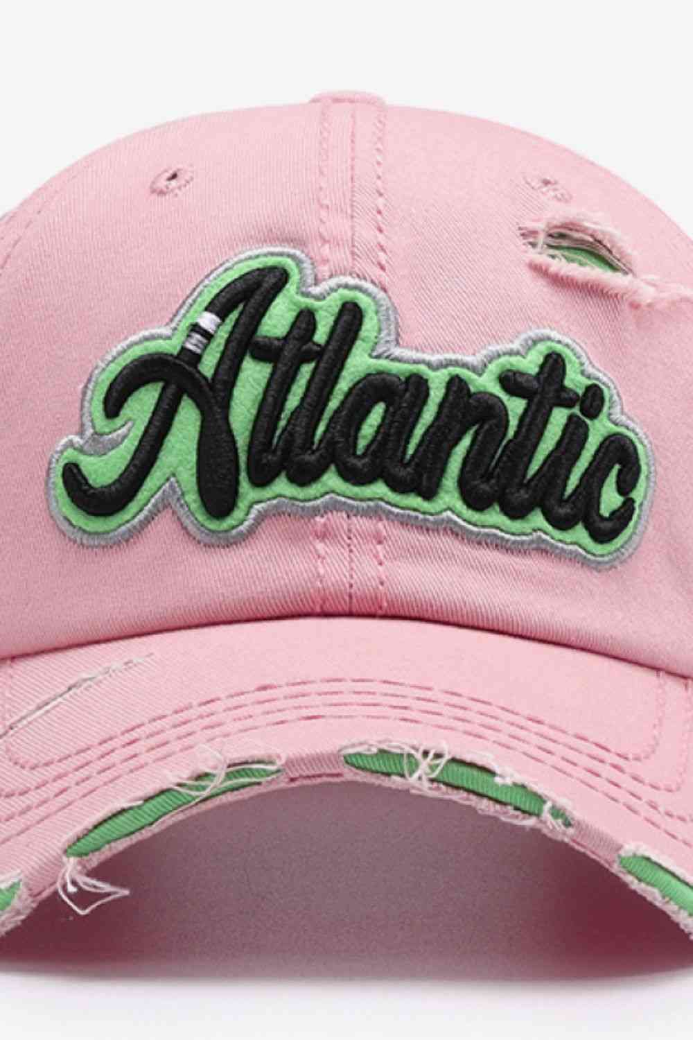 ATLANTIC Graphic Distressed Baseball Cap - TRENDMELO