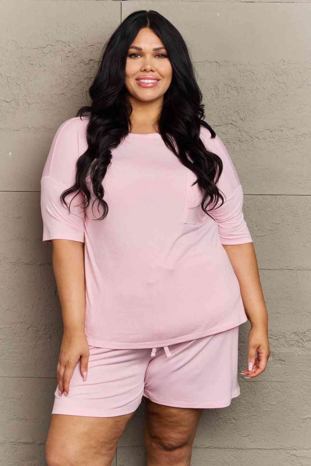 Zenana In The Moment Plus Size Lounge Set - TRENDMELO