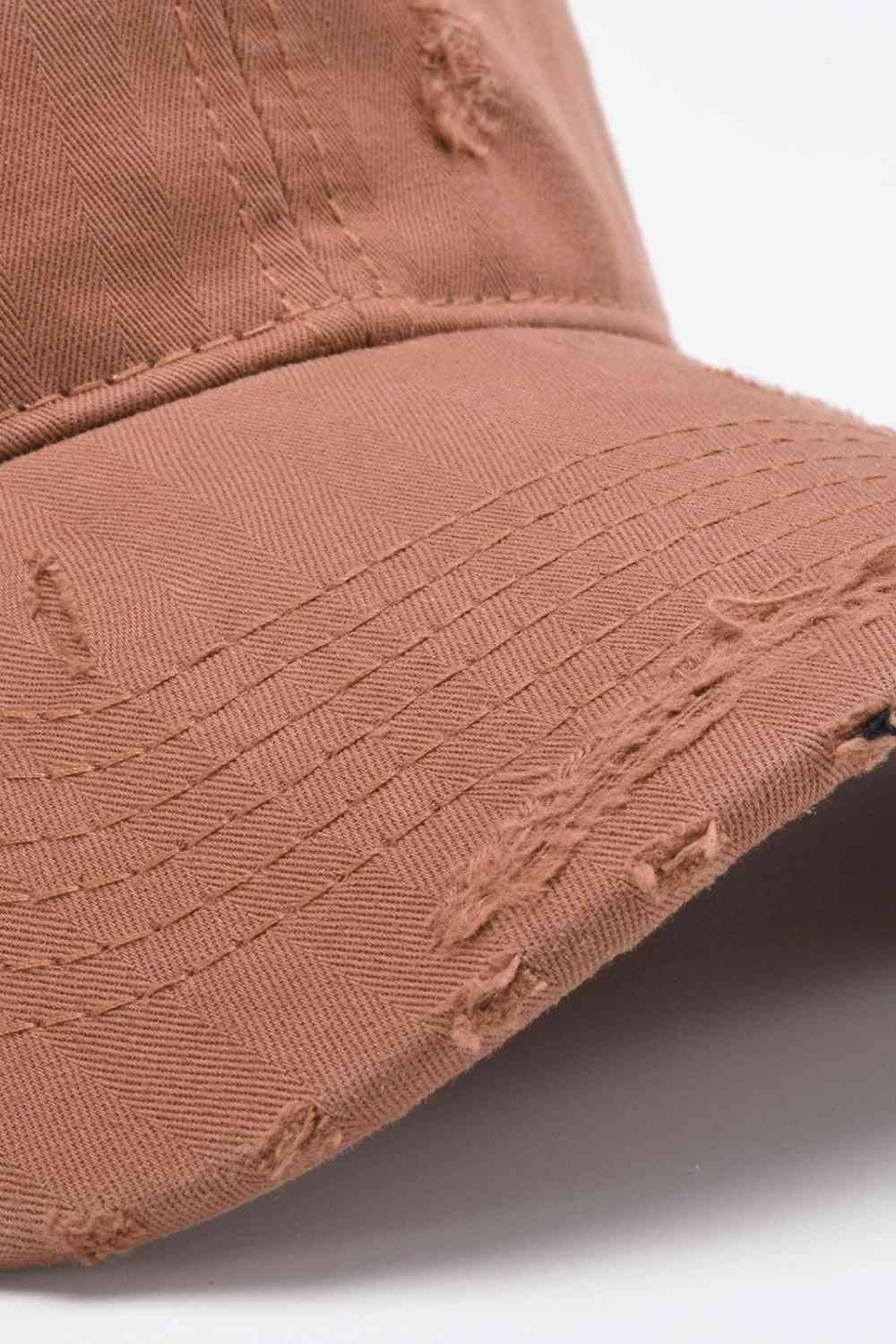 Distressed Adjustable Baseball Cap - TRENDMELO