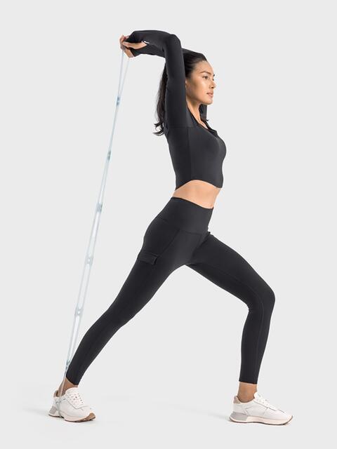 Wide Waistband Sports Leggings - TRENDMELO