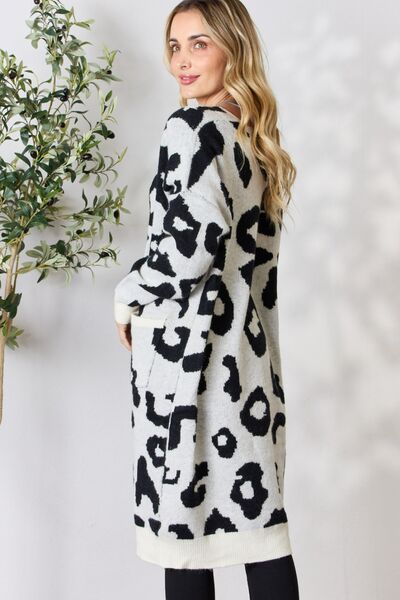 BiBi Leopard Open Front Cardigan - TRENDMELO