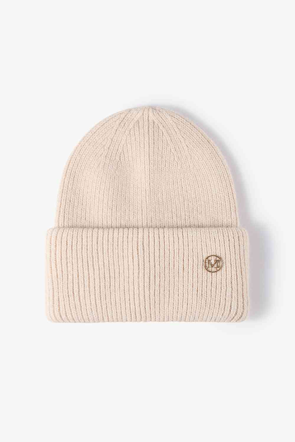 M Rib-Knit Cuff Beanie - TRENDMELO