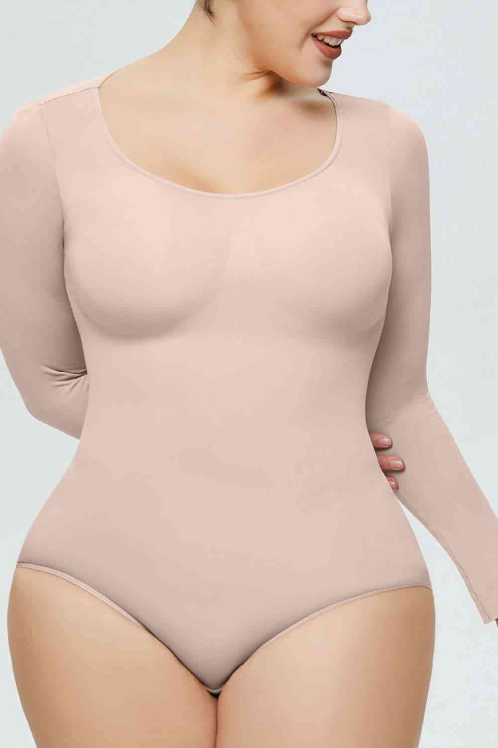 Long Sleeve Shaping Bodysuit - TRENDMELO