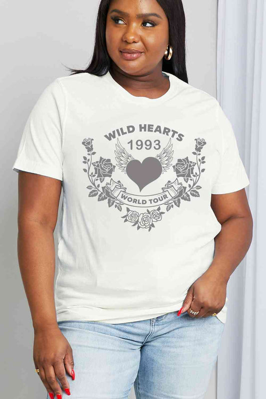 Simply Love Full Size WILD HEARTS 1993 WORLD TOUR Graphic Cotton Tee - TRENDMELO
