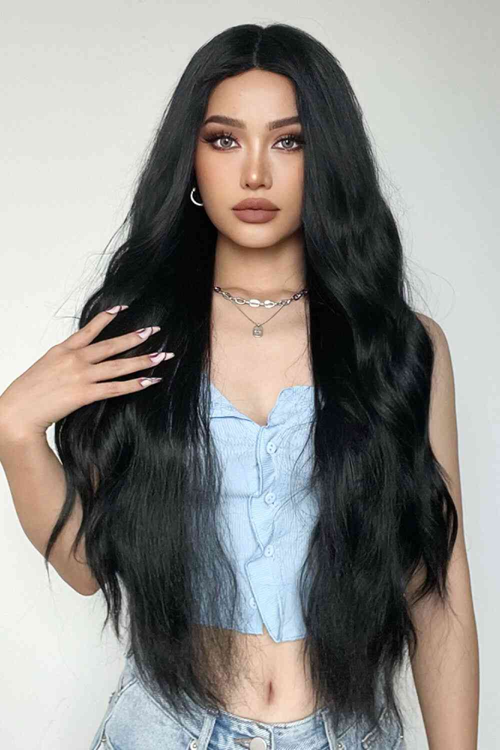 Full Machine Long Wave Synthetic Wigs 28'' - TRENDMELO