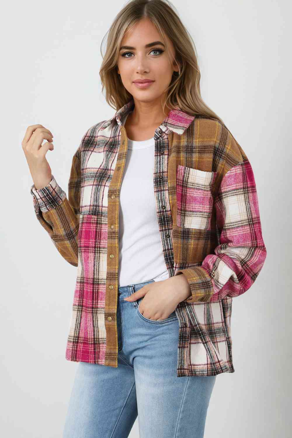 Plaid Shirt Jacket - TRENDMELO