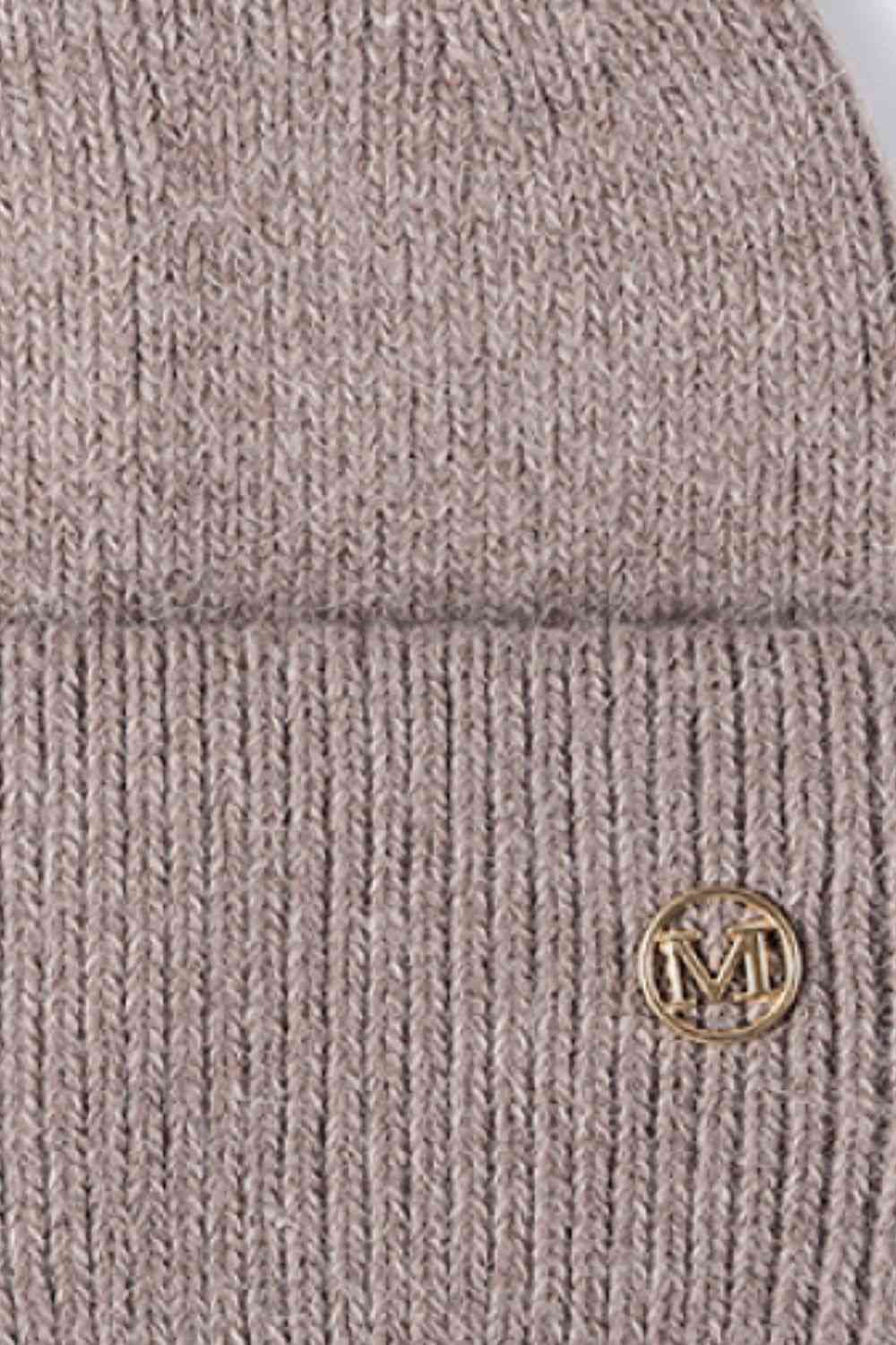 M Rib-Knit Cuff Beanie - TRENDMELO