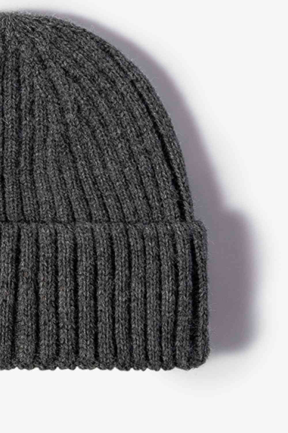 Rib-Knit Cuff Beanie - TRENDMELO