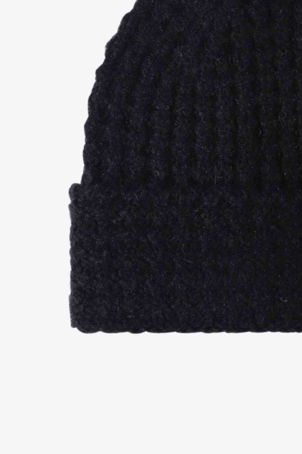 Waffle-Knit Cuff Beanie - TRENDMELO