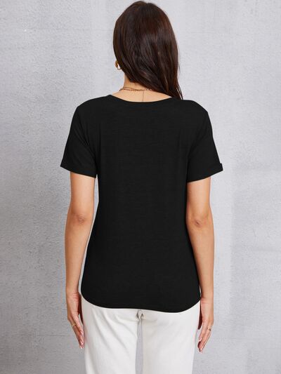 LOVE V-Neck Short Sleeve T-Shirt - TRENDMELO