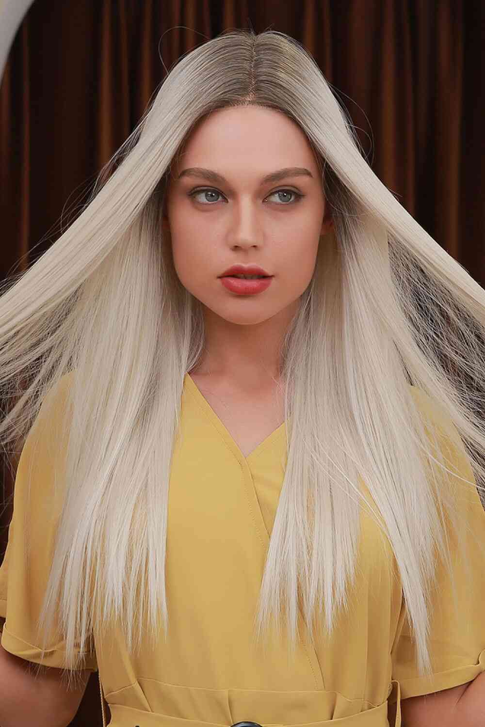 13*2" Lace Front Wigs Synthetic Long Straight 26" Heat Safe 150% Density - TRENDMELO