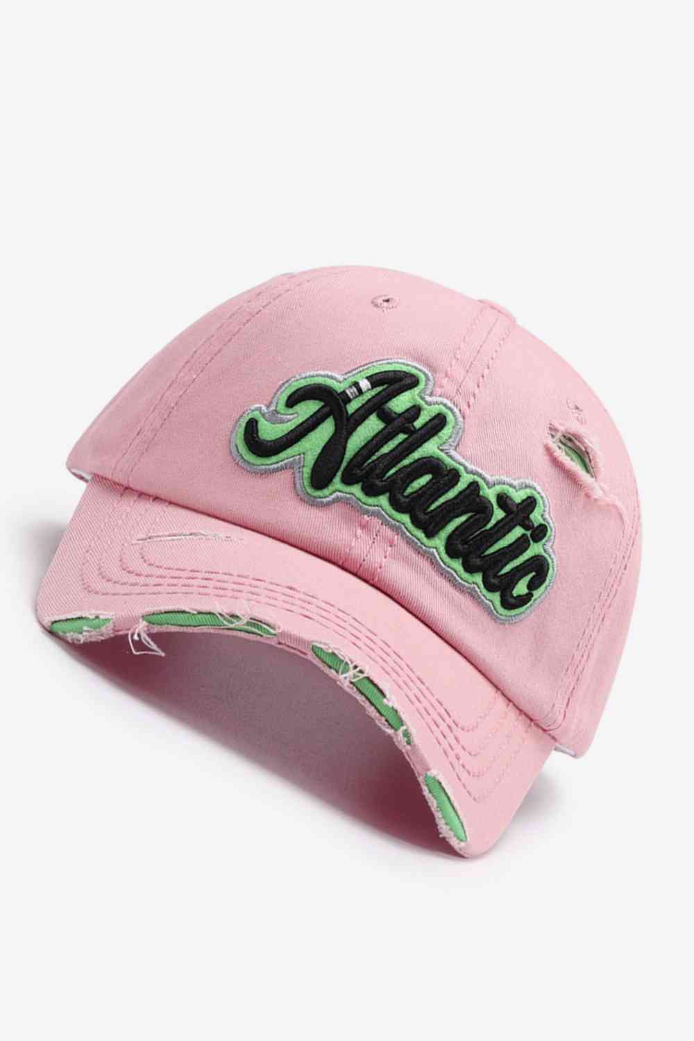 ATLANTIC Graphic Distressed Baseball Cap - TRENDMELO