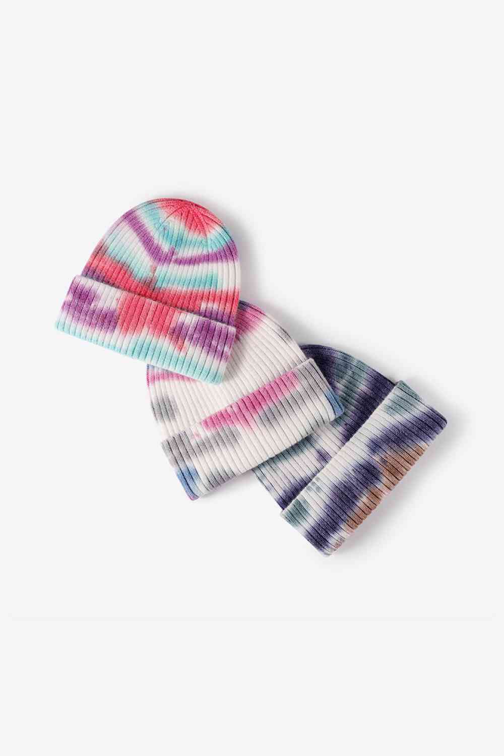 Tie-Dye Ribbed Knit Beanie - TRENDMELO