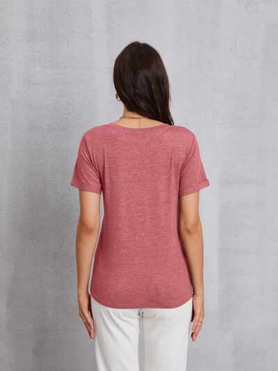LOVE V-Neck Short Sleeve T-Shirt - TRENDMELO