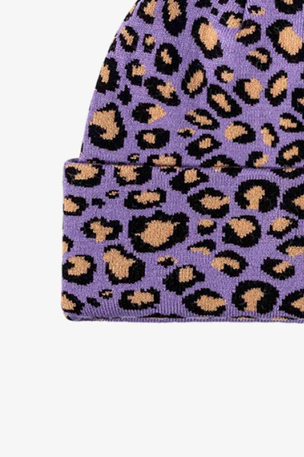 Leopard Pattern Cuffed Beanie - TRENDMELO