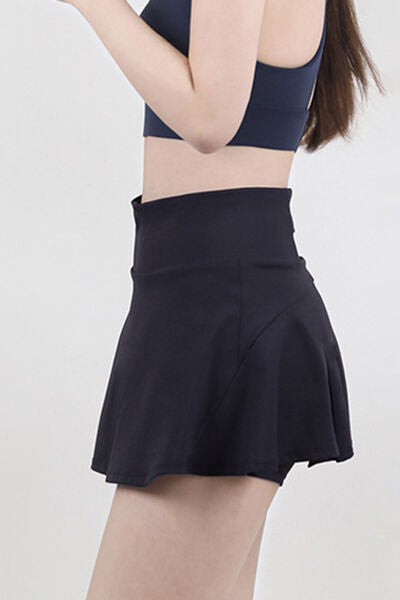 High Waist Pleated Active Skirt - TRENDMELO