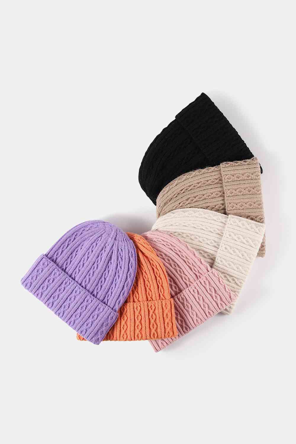 Mixed Knit Cuff Beanie - TRENDMELO