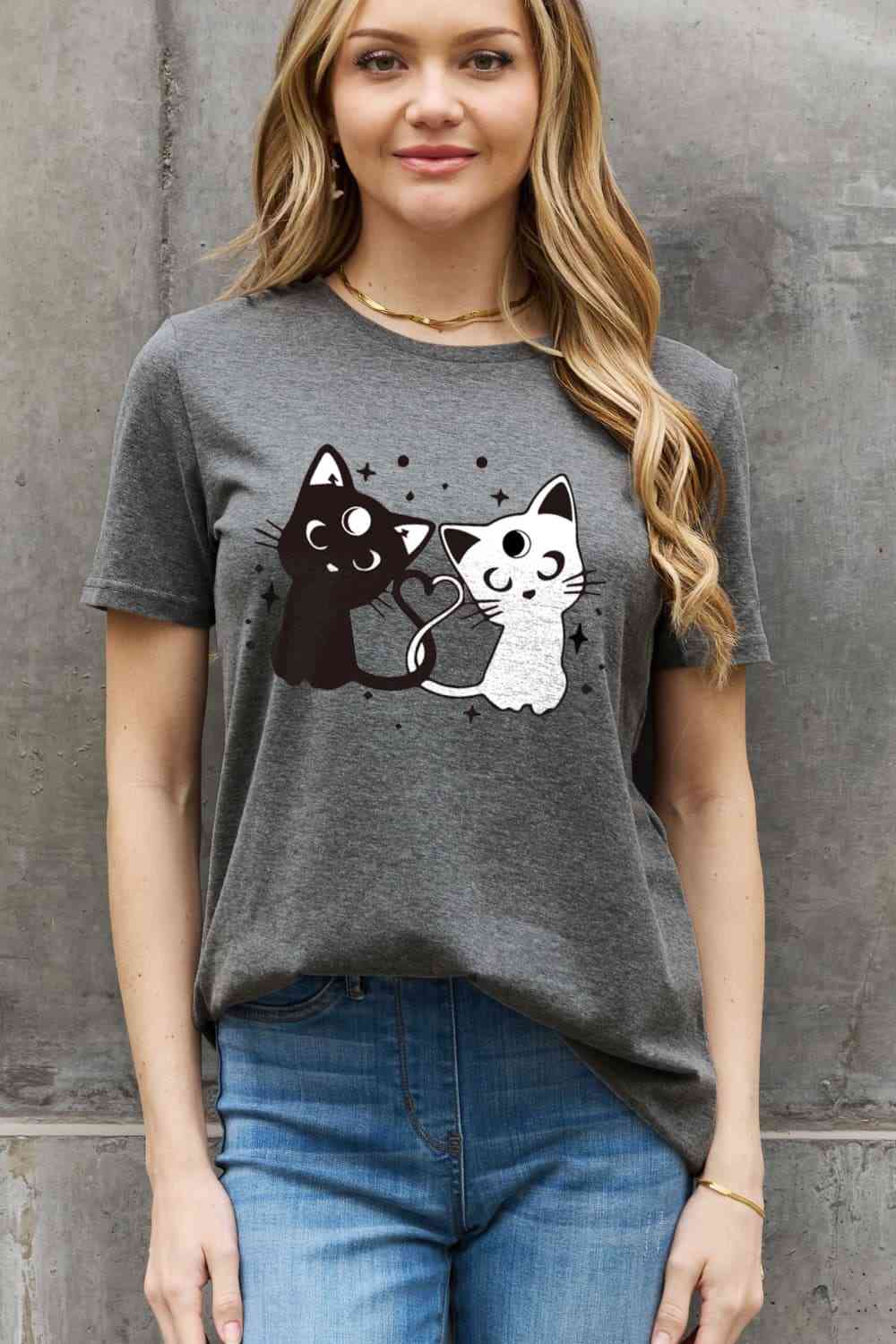 Simply Love Full Size Cats Graphic Cotton Tee - TRENDMELO