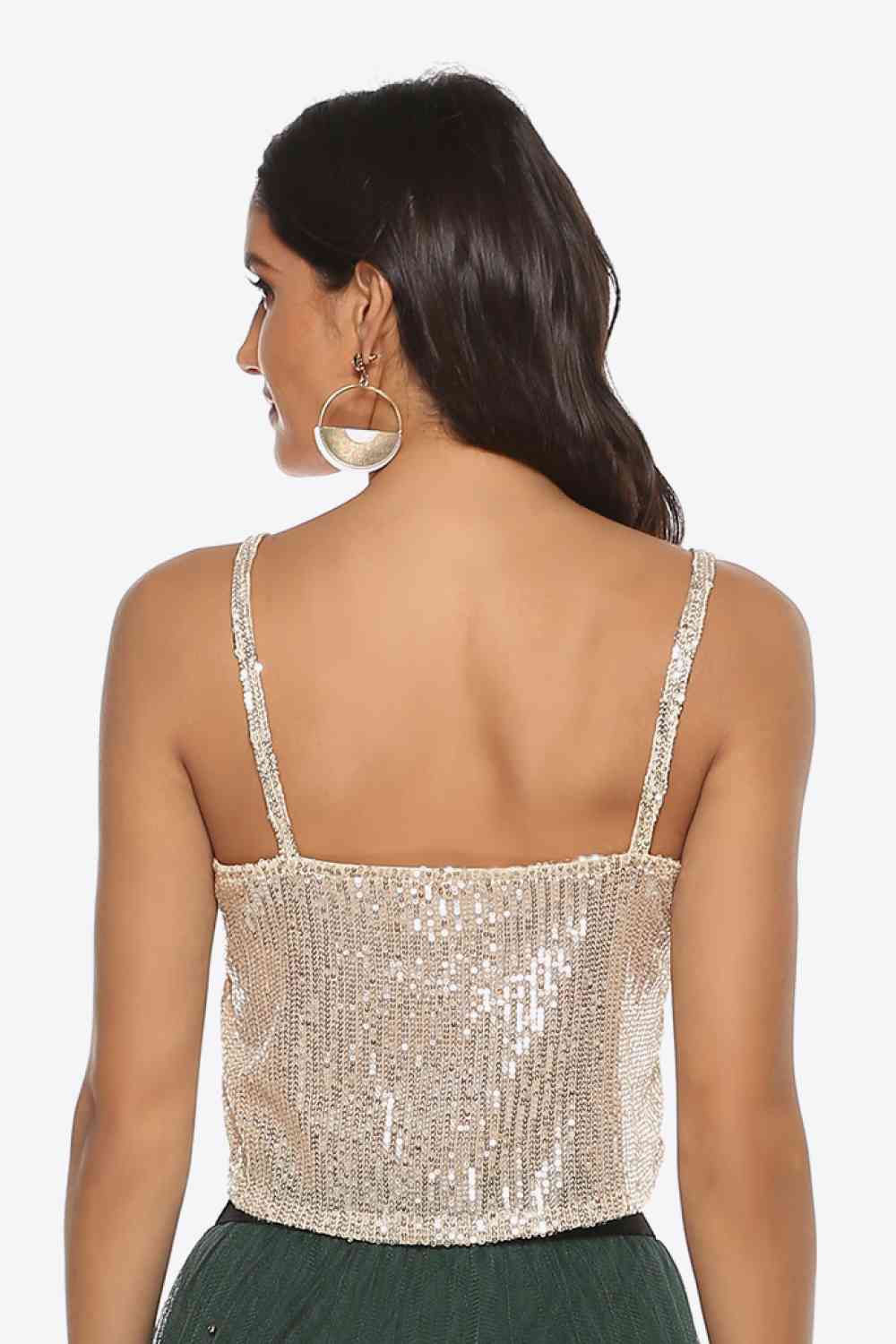 Sequin Cropped Cami - TRENDMELO