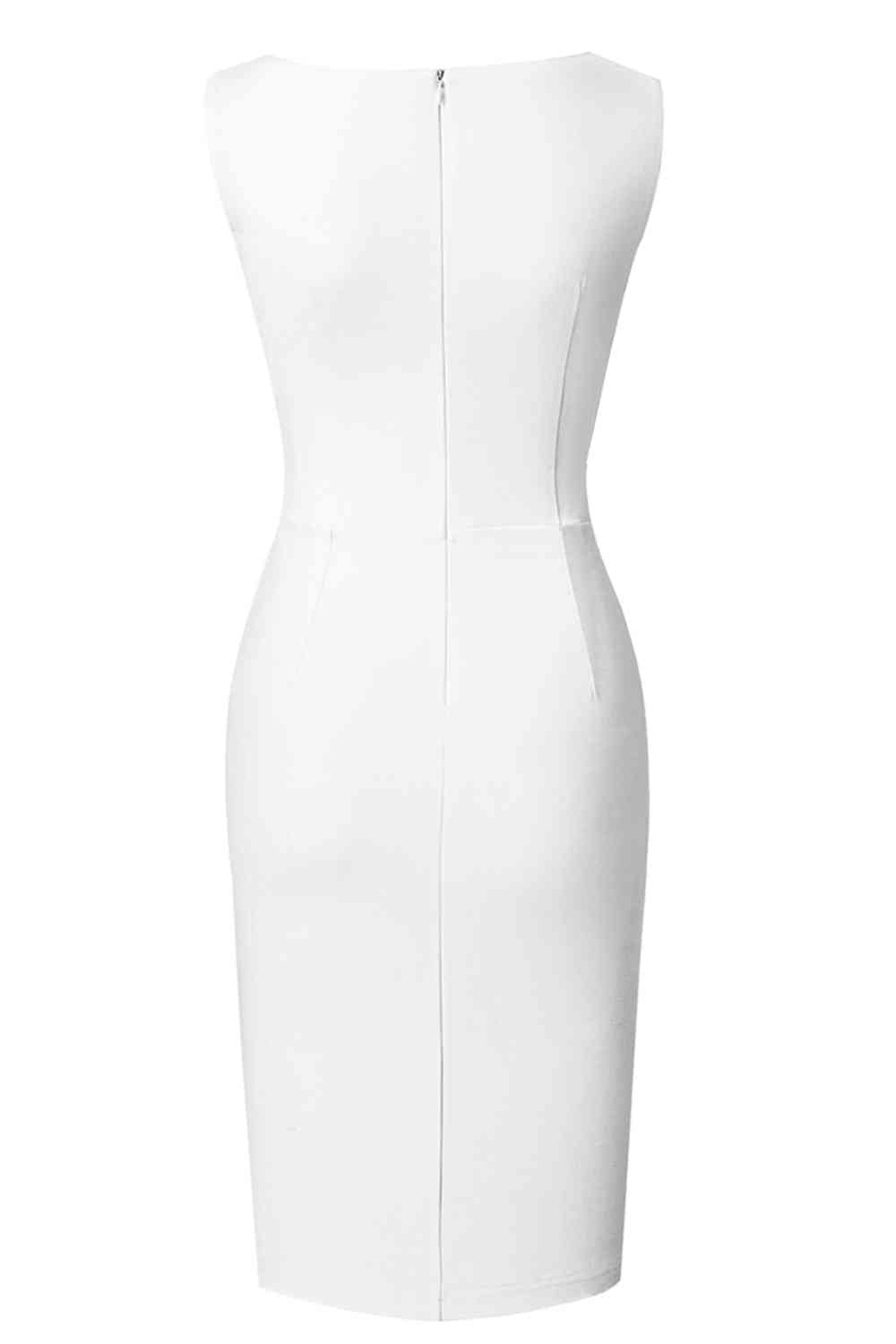 Sleeveless Buttoned Mini Dress - TRENDMELO