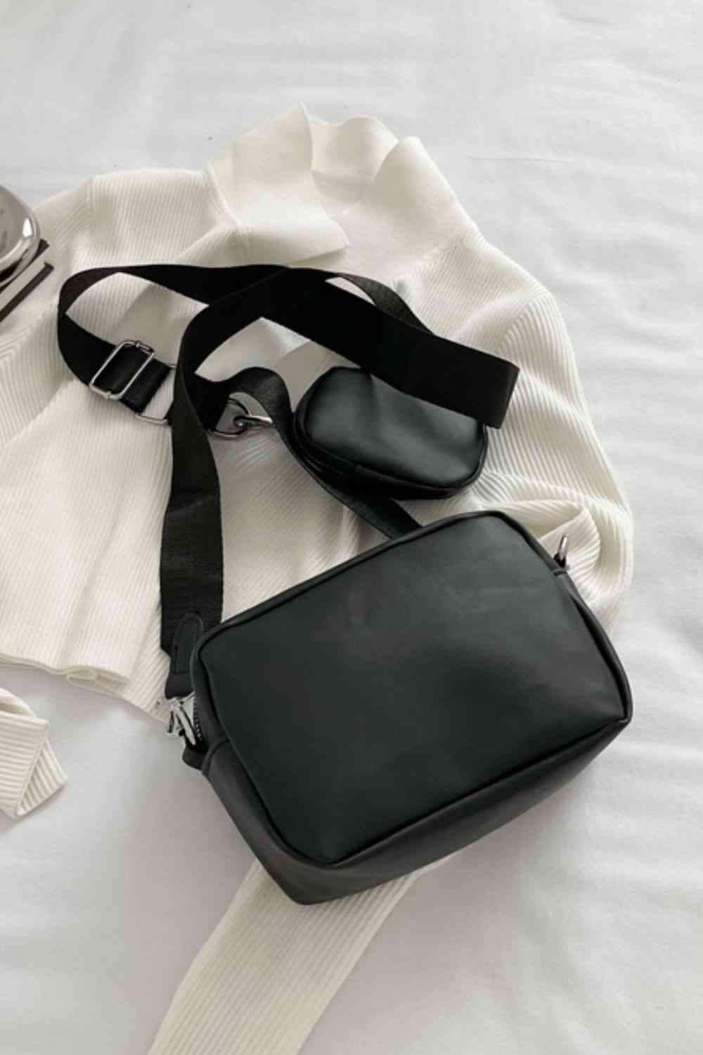 Adored PU Leather Shoulder Bag with Small Purse - TRENDMELO