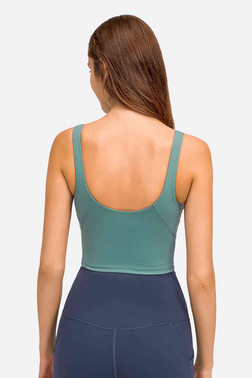 Deep V-Neck Crop Sports Bra - TRENDMELO