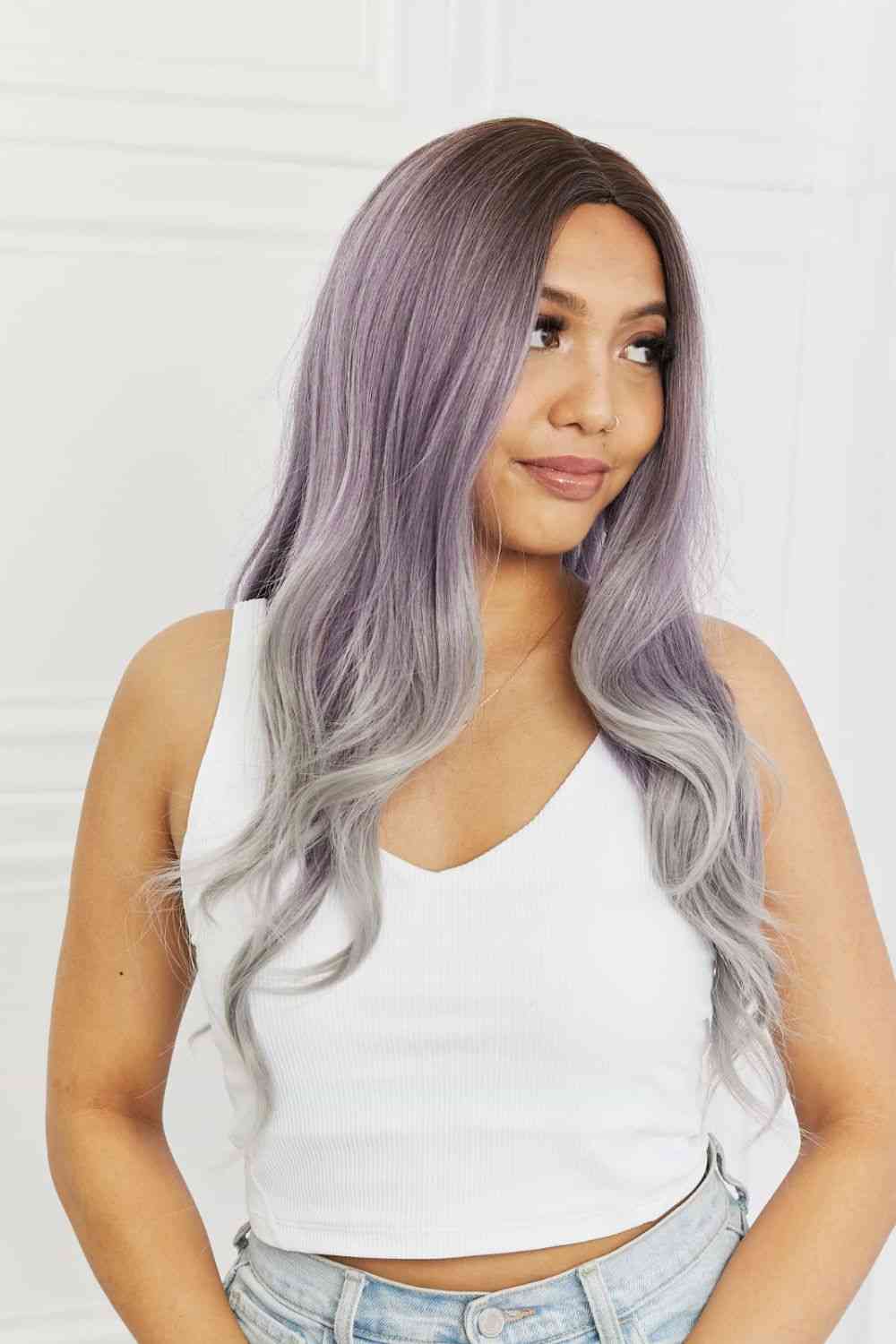 Elegant Wave Full Machine Synthetic Wigs in Purple 26'' - TRENDMELO