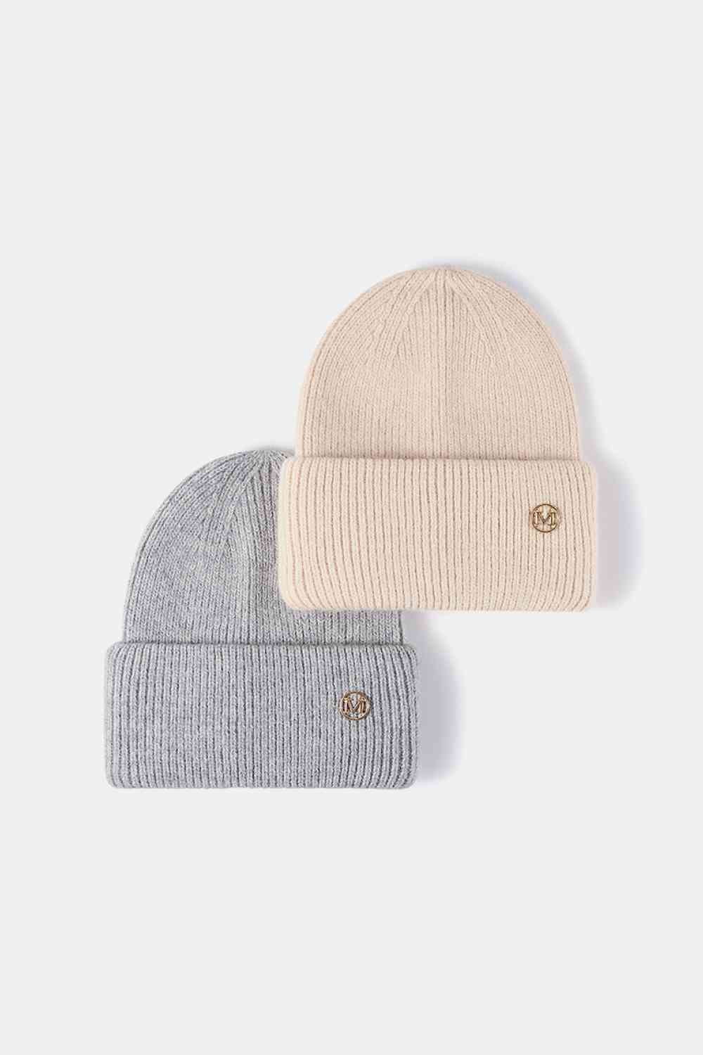 M Rib-Knit Cuff Beanie - TRENDMELO