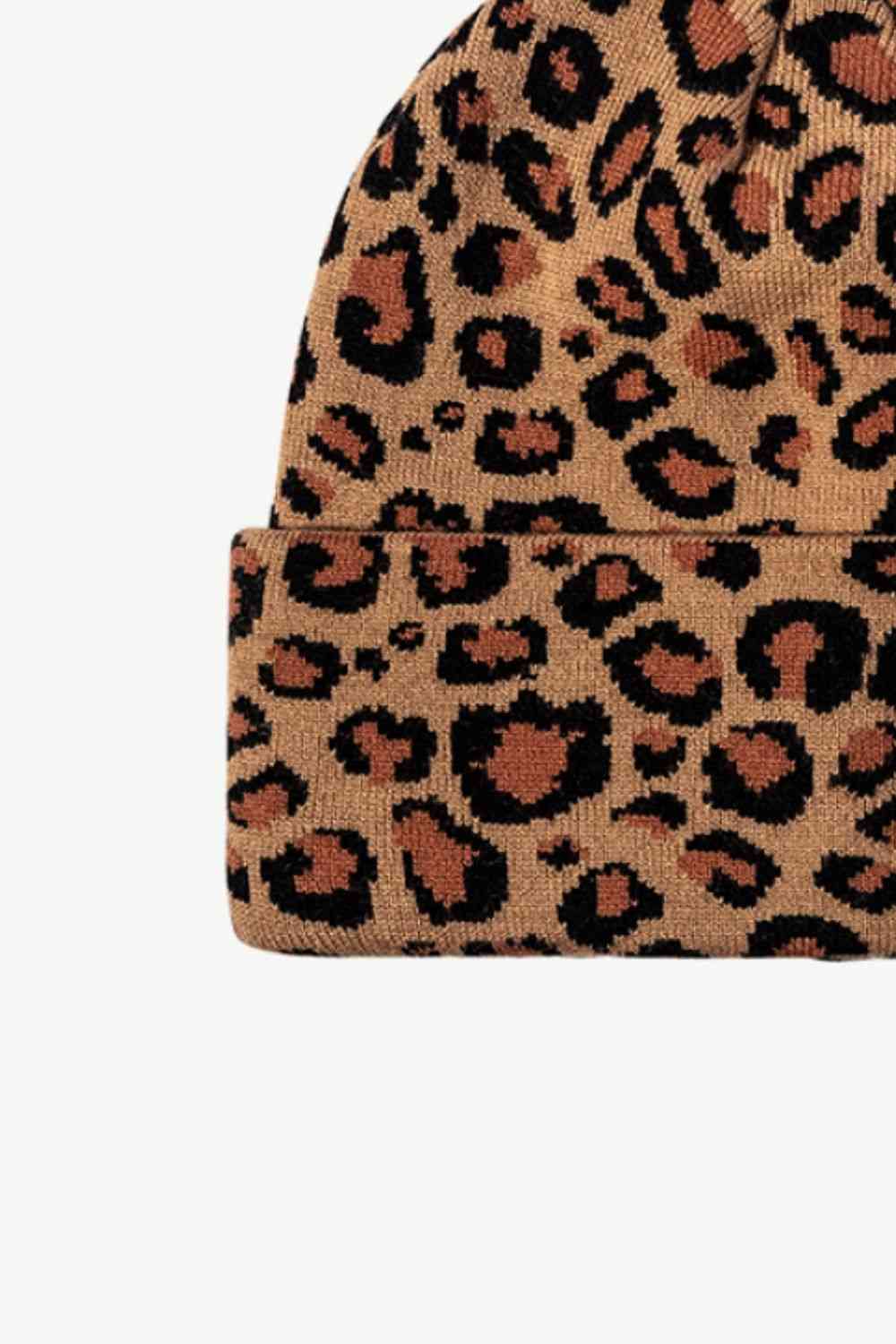 Leopard Pattern Cuffed Beanie - TRENDMELO