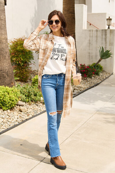 Simply Love Full Size IF I'M TOO MUCH THEN GO FIND LESS Round Neck T-Shirt - TRENDMELO