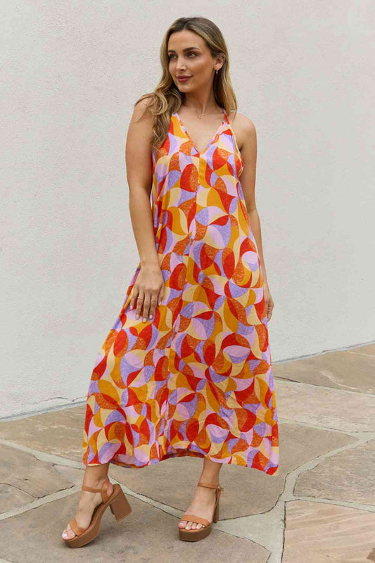 And The Why Full Size Printed Sleeveless Maxi Dress - TRENDMELO