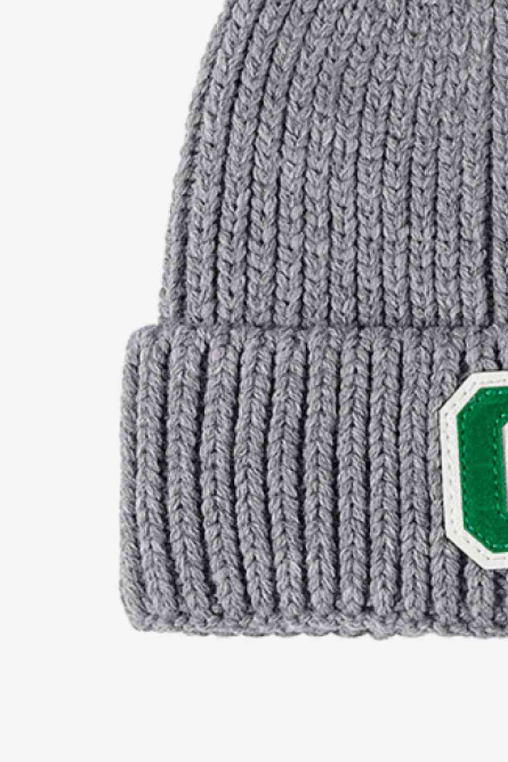 Letter C Patch Cuffed Beanie - TRENDMELO