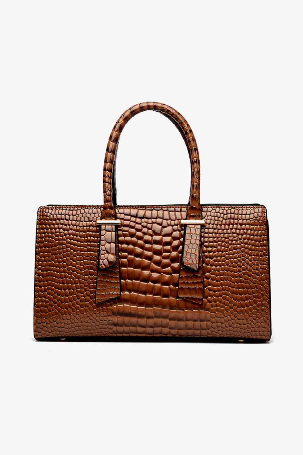 Textured PU Leather Handbag - TRENDMELO
