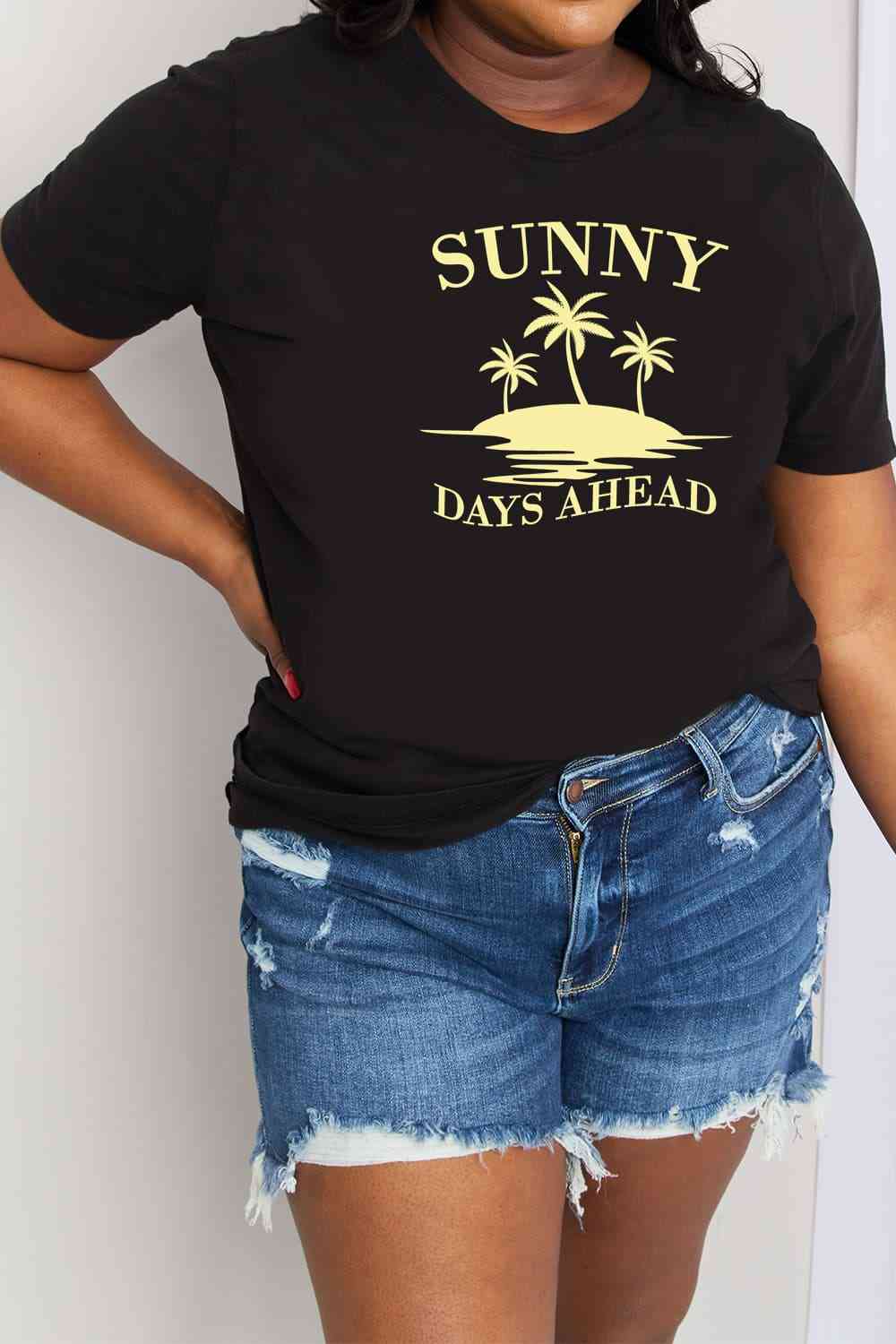 Simply Love Full Size SUNNY DAYS AHEAD Graphic Cotton Tee - TRENDMELO