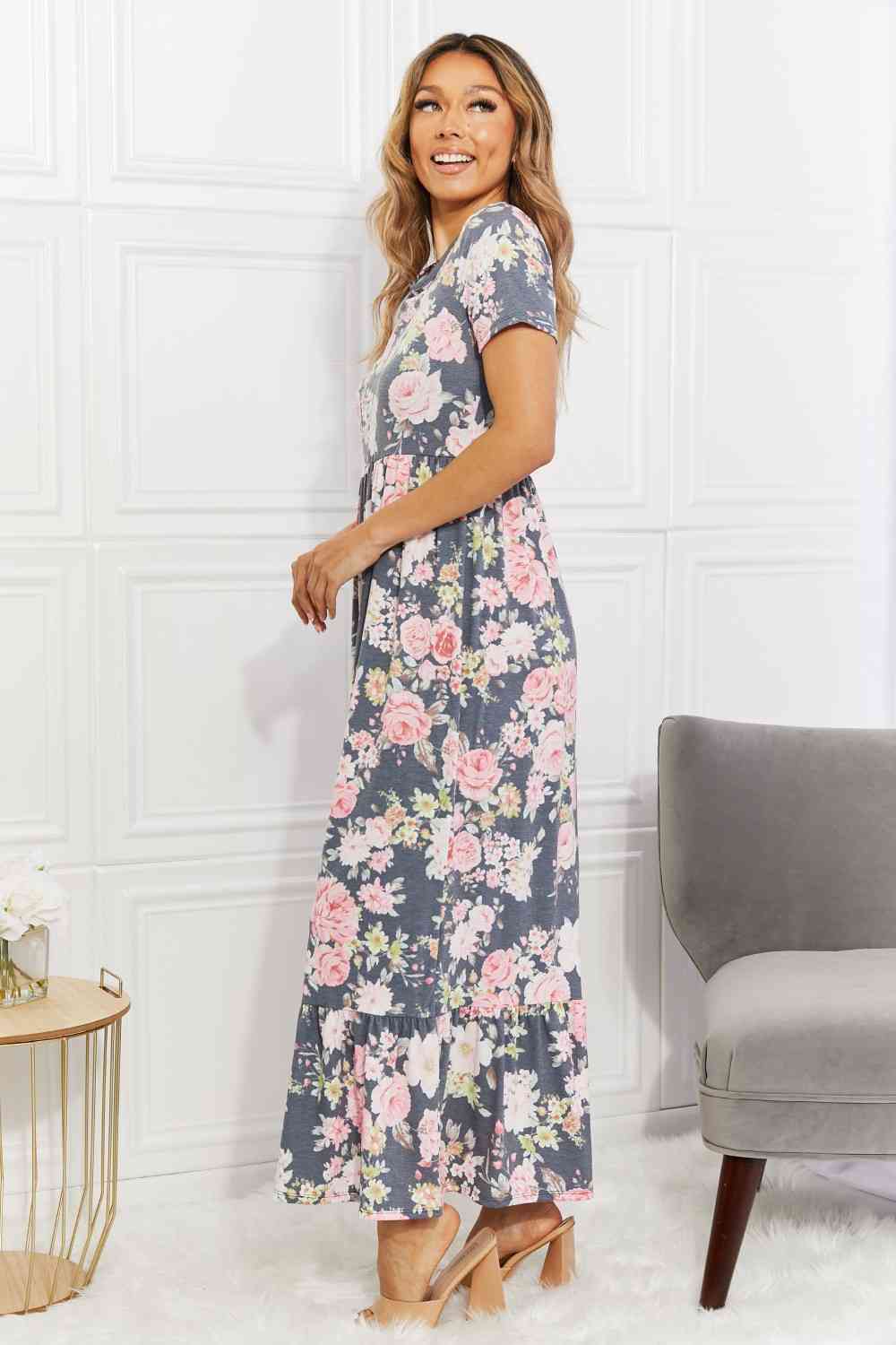 BOMBOM In Bloom Floral Tiered Maxi Dress - TRENDMELO