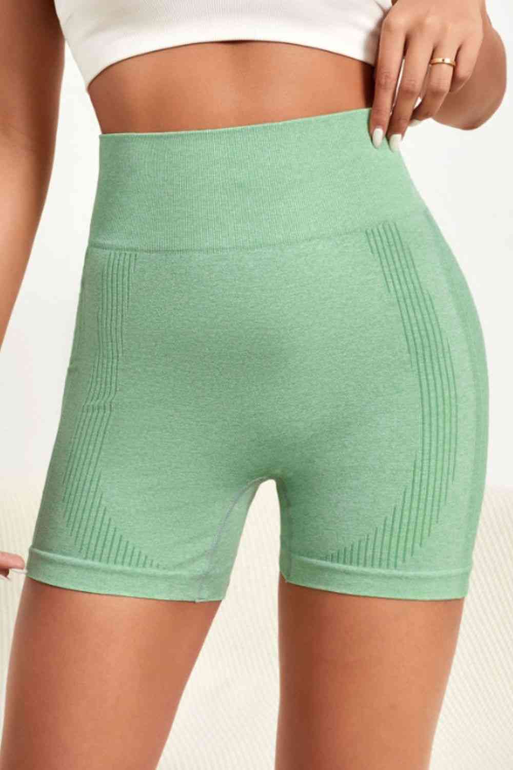 Wide Waistband Slim Fit Active Shorts - TRENDMELO