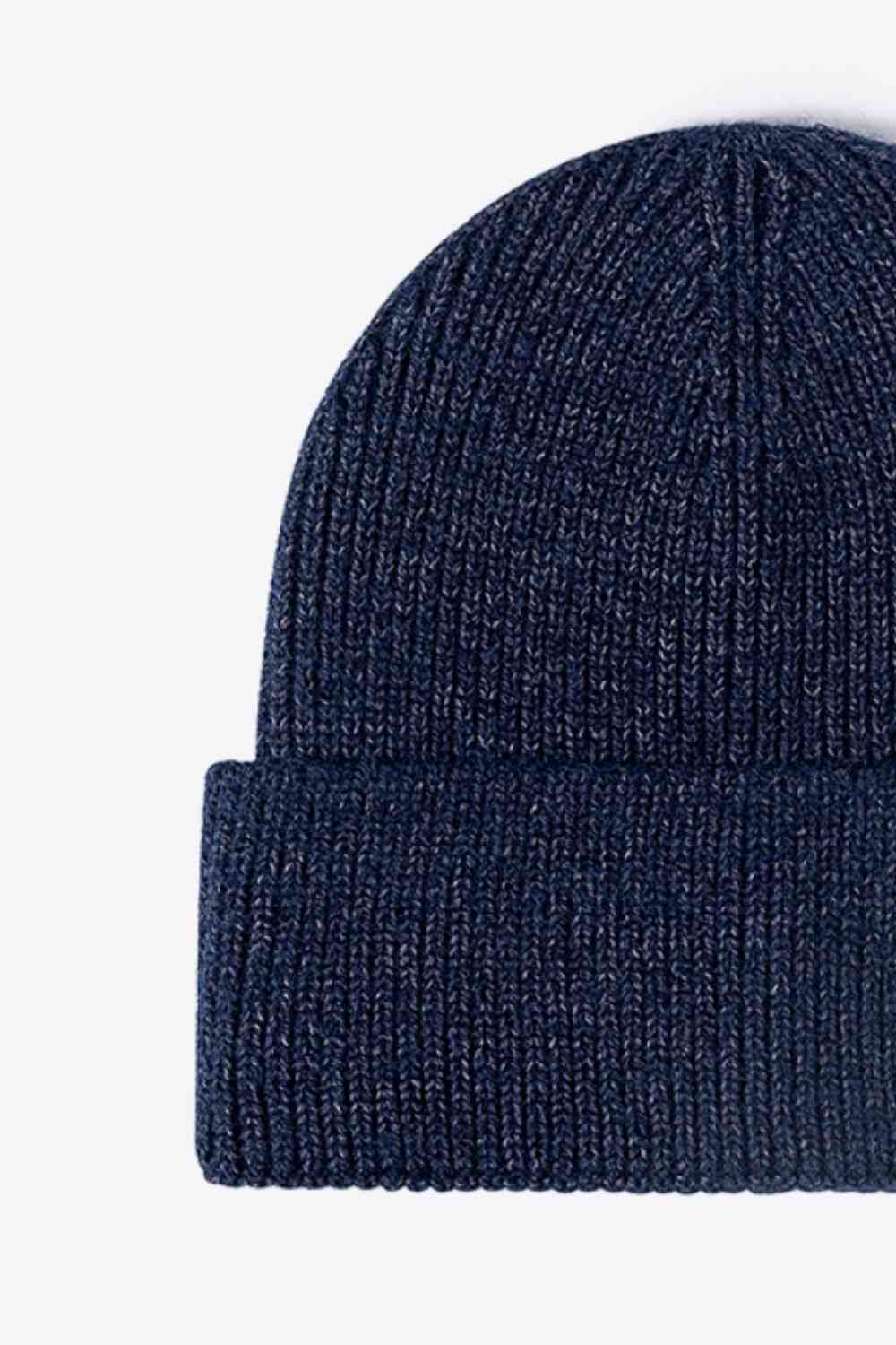 Letter N Patch Cuffed Knit Beanie - TRENDMELO