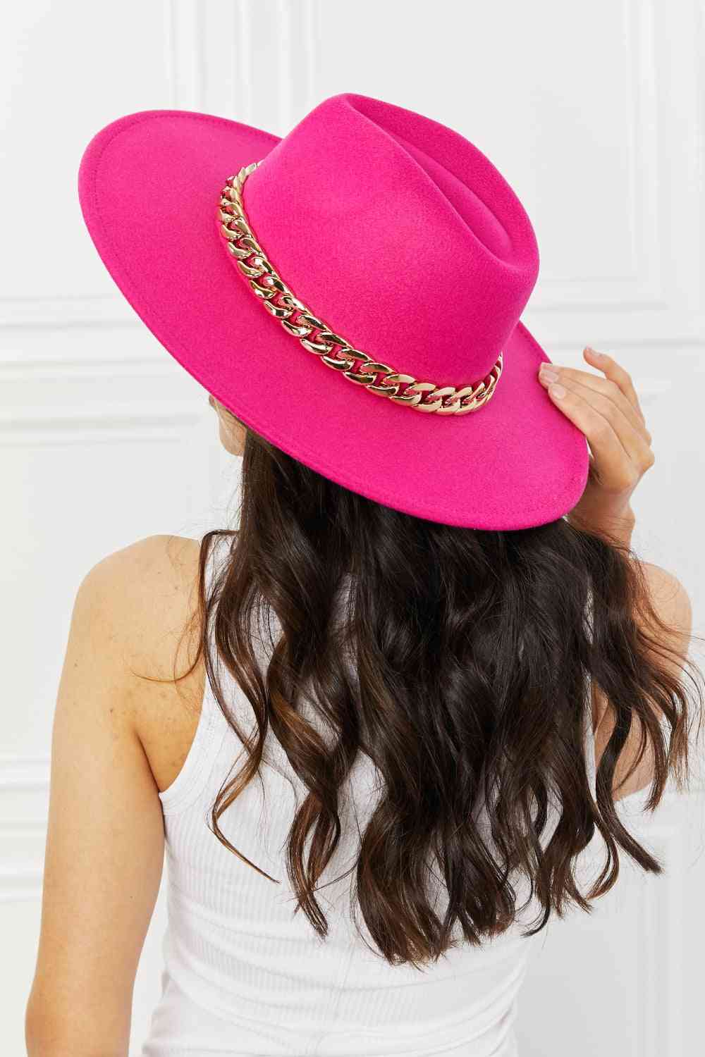 Fame Keep Your Promise Fedora Hat in Pink - TRENDMELO