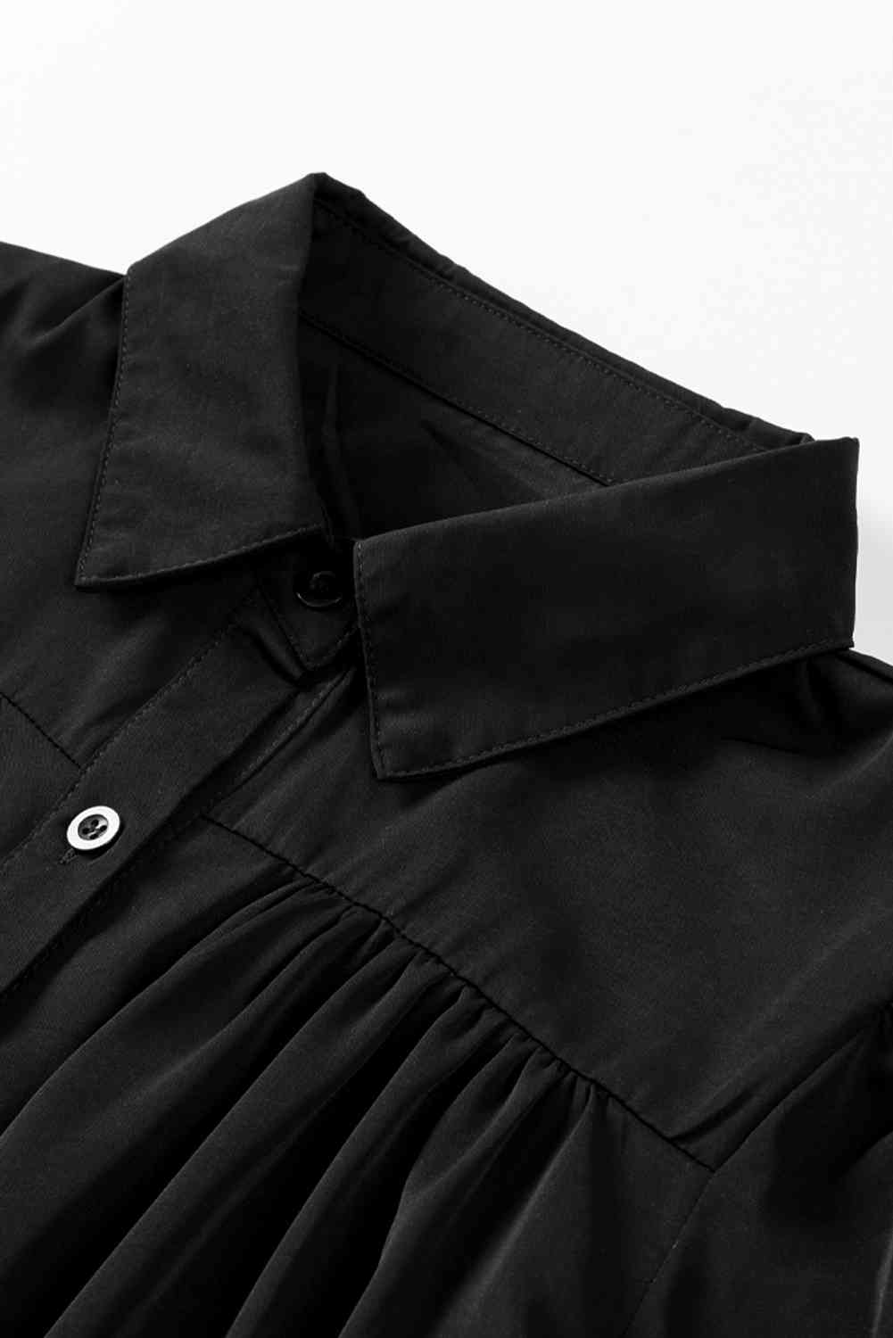 Gathered Detail Puff Sleeve Shirt - TRENDMELO