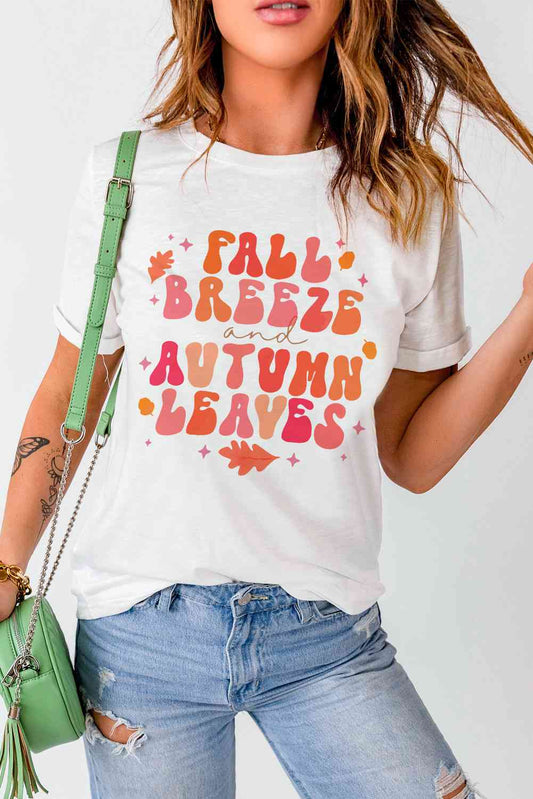 FALL BREEZE AUTUMN LEAVES Graphic T-Shirt - TRENDMELO