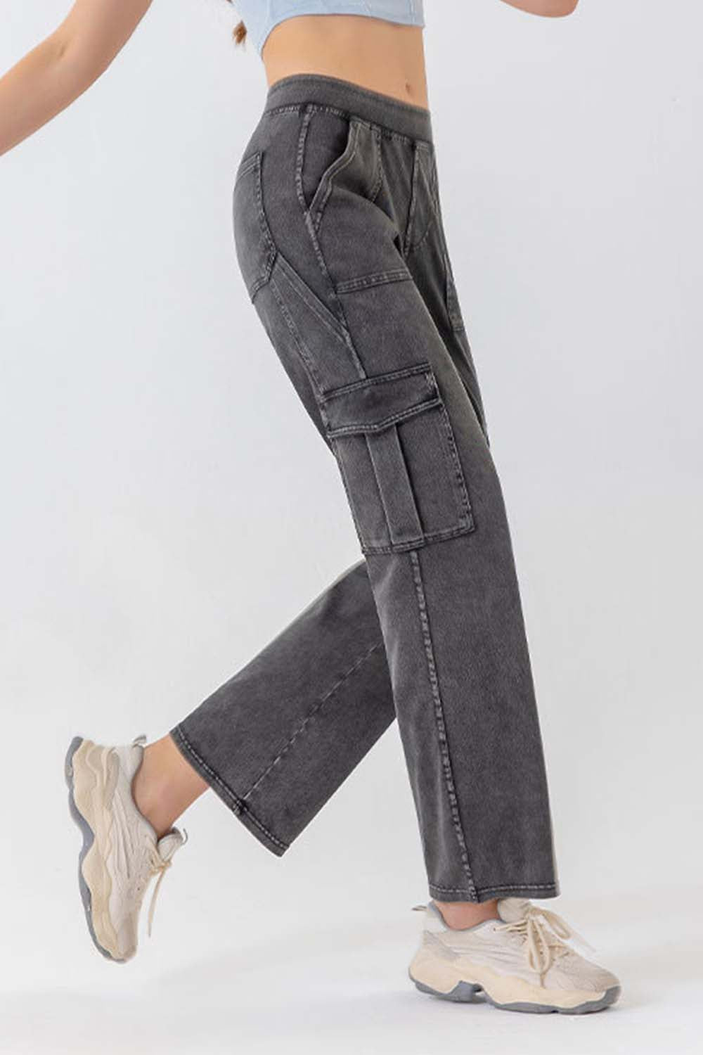 Buttoned Pocketed Long Jeans - TRENDMELO