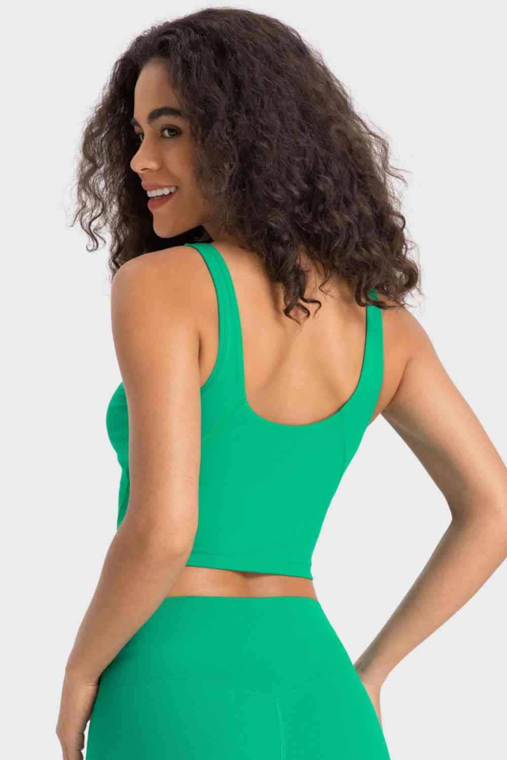 Deep V-Neck Crop Sports Bra - TRENDMELO