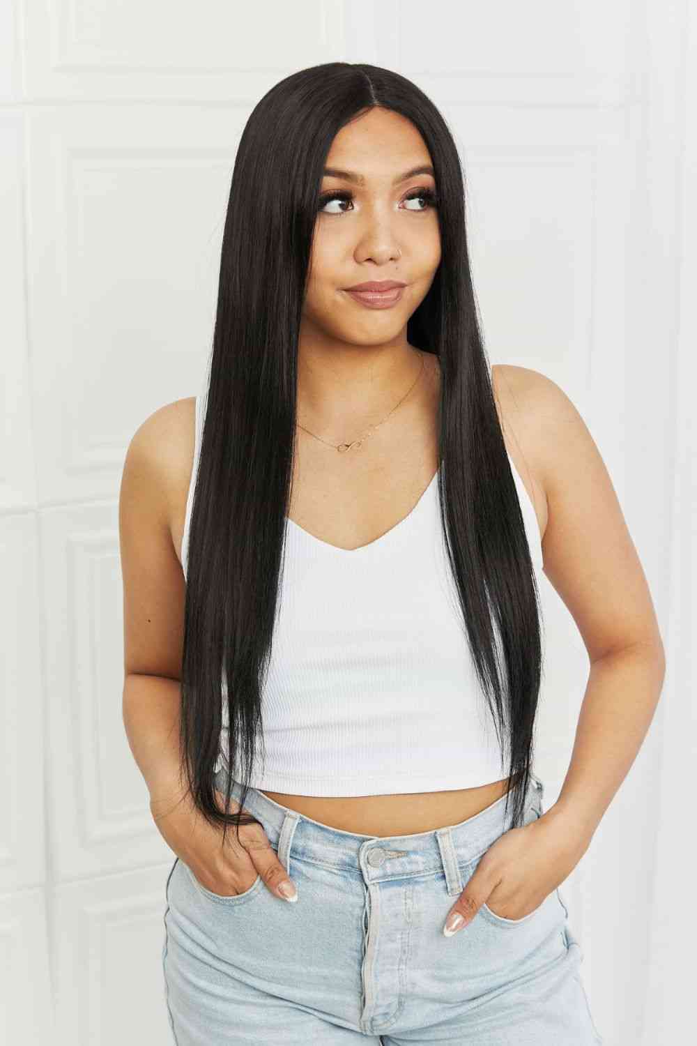 13*2" Long Lace Front Straight Synthetic Wigs 26" Long 150% Density - TRENDMELO